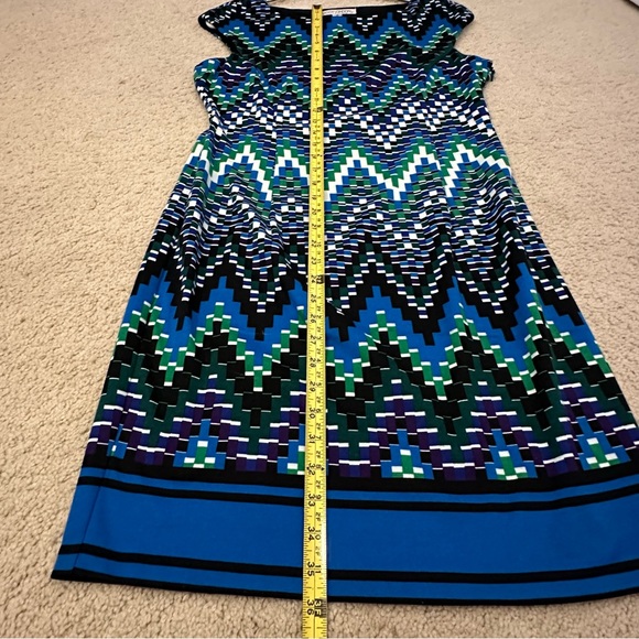 Maggy London dress blue pixelated chevron print - Picture 9 of 12